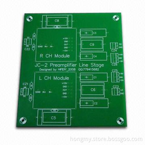 Double-sided PCB with HAL Surface and Green Solder Mask, 610 x 508mm Maximum Panel Dimensions
